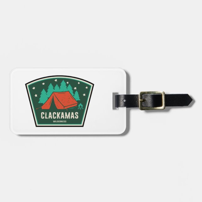 Clackamas Wilderness Oregon Camping Luggage Tag (Front Horizontal)