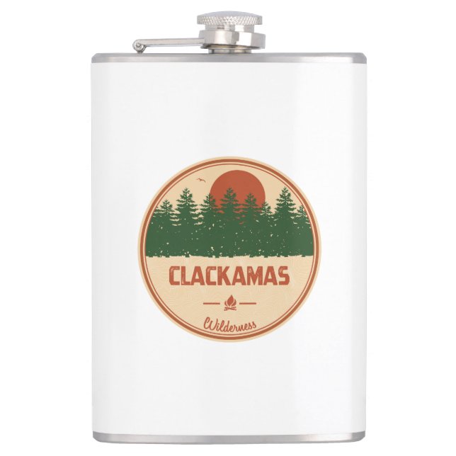 Clackamas Wilderness Oregon Hip Flask (Front)