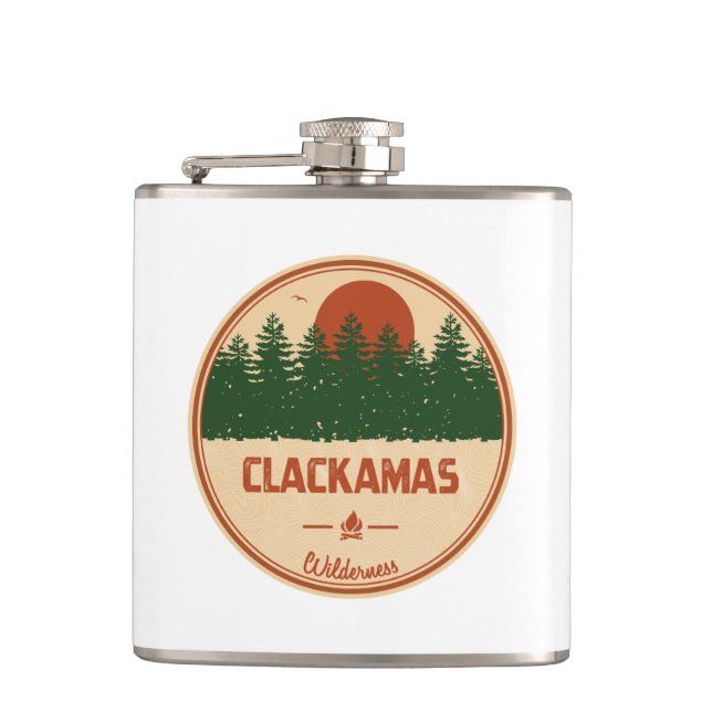 Clackamas Wilderness Oregon Hip Flask (Front)