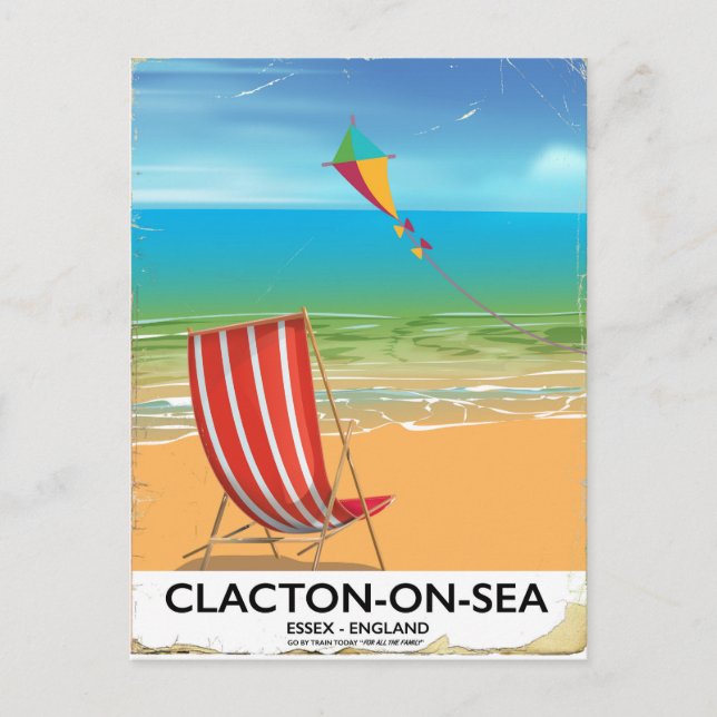 Clacton-on-sea, Essex Vintage travel poster Postcard (Front)