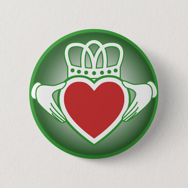Claddagh 6 Cm Round Badge (Front)