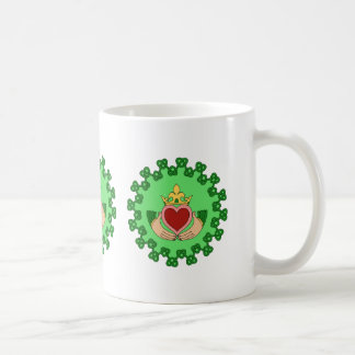 Claddagh and Green Knotwork Coffee Mug