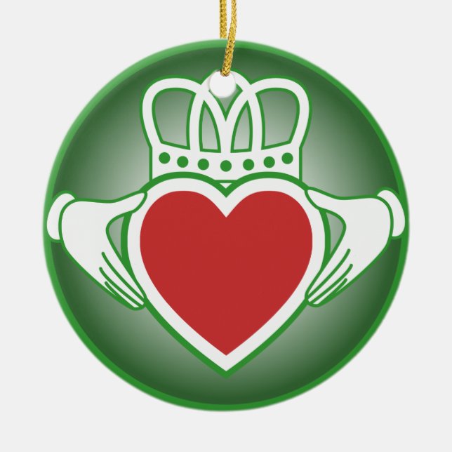 Claddagh Ceramic Tree Decoration (Front)