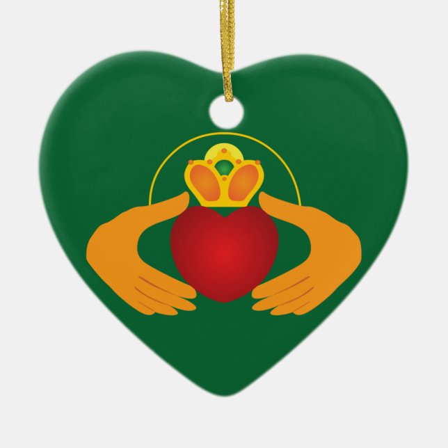 Claddagh Ceramic Tree Decoration (Front)