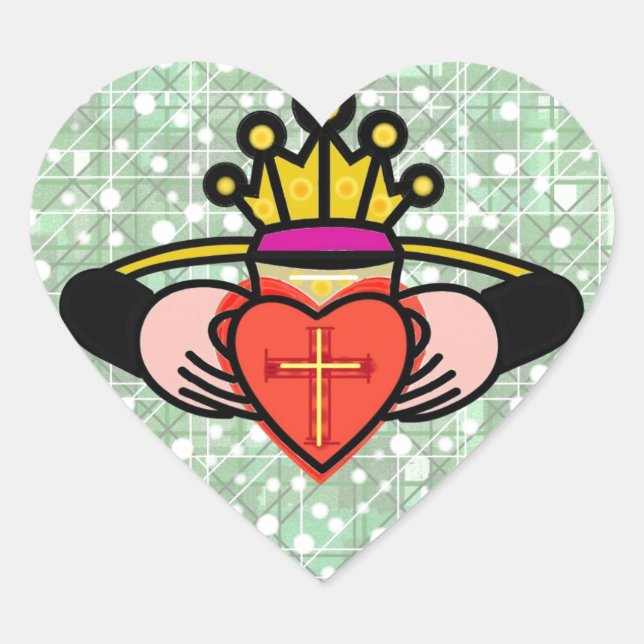 Claddagh. Heart Sticker (Front)