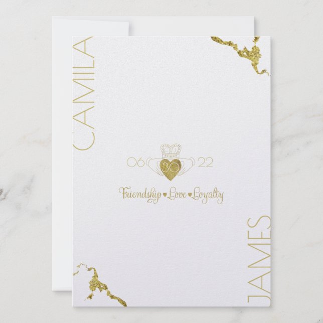 Claddagh Monogram Invitations (Back)