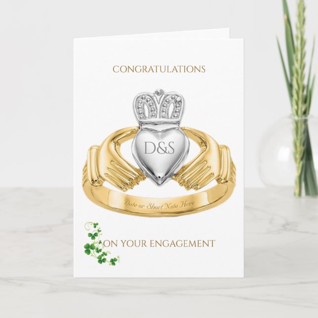 Claddagh Ring Congratulations on Your Engagement Card (Front)