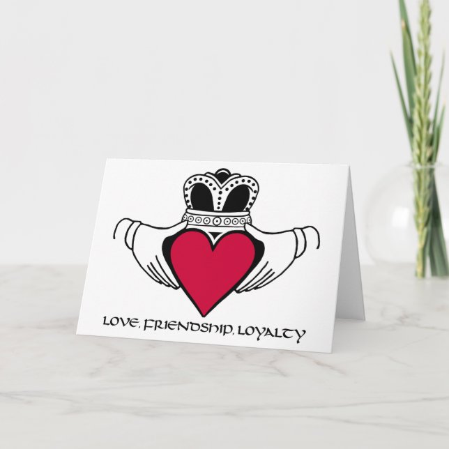 Claddagh Valentine's Day customisable card (Front)