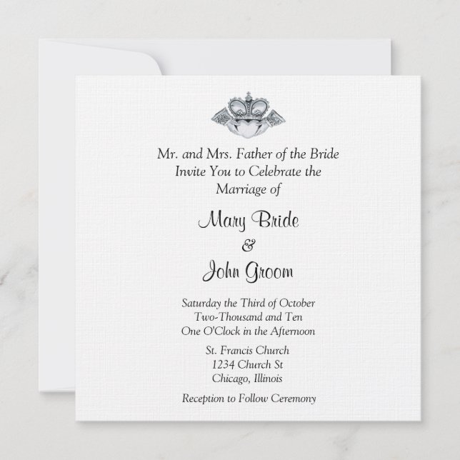 Claddagh Wedding Invitations (Front)