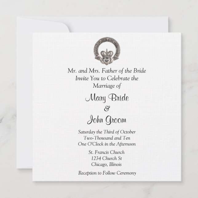 Claddagh Wedding Invitations (Front)