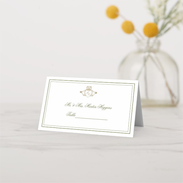 Claddagh Wedding Place Card (Front)