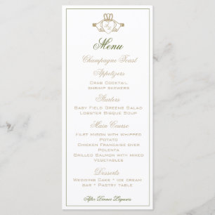 Claddagh Wedding Reception Menu
