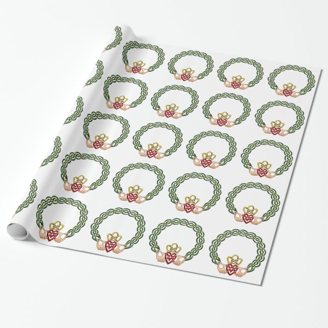 Claddagh Wrapping Paper (Unrolled)