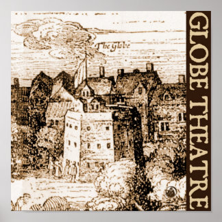 Claes Jansz Visscher Globe Theatre Engraving Poster