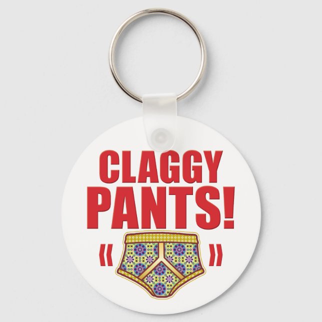 Claggy Pants Flowery Key Ring (Front)