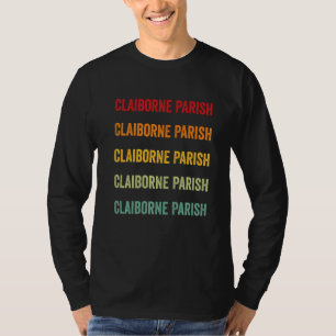 Claiborne Parish County Louisiana Rainbow Text T-Shirt