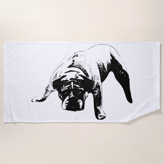 Claim The Sand, Bulldog Beach Towel (Front)