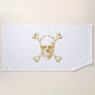 Claim Yer Sand, Fly Yer Flag! Beach Towel