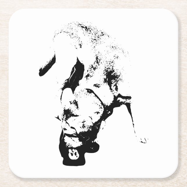 Claimed the Prize – Lab Sketch Square Paper Coaster (Front)