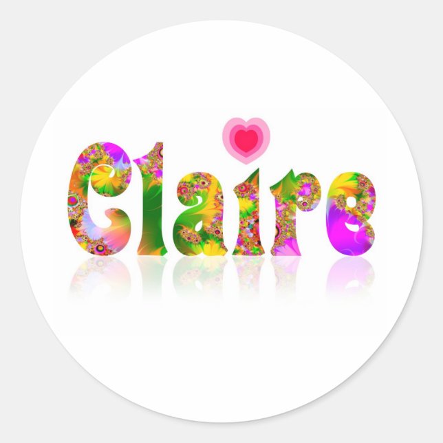 Claire Classic Round Sticker (Front)