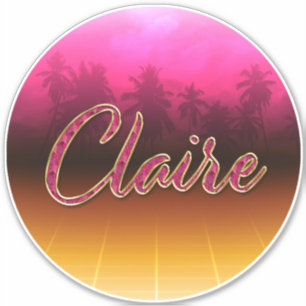 Claire First Name Golden pink Sticker