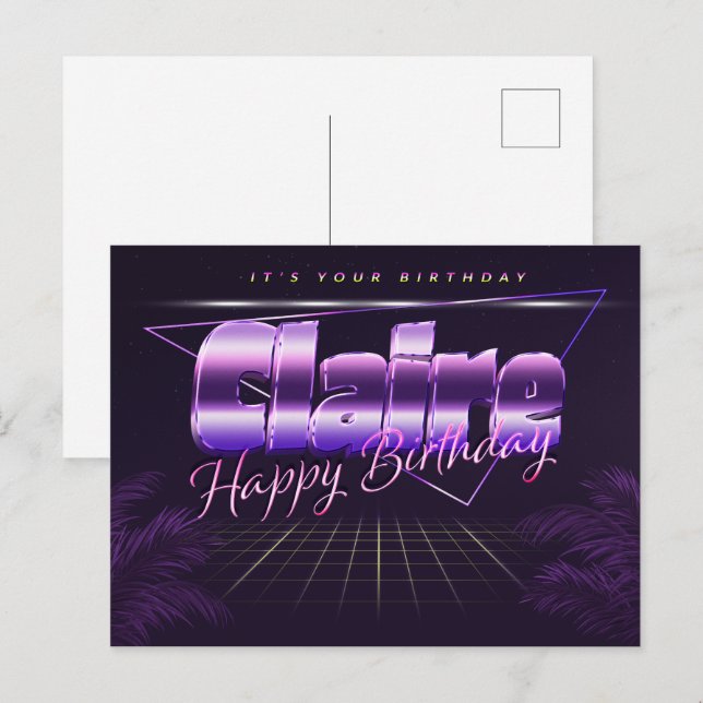 Claire Name First name purla postcard birthday (Front/Back)