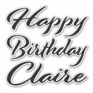 Claire Name Vorname black Sticker Geburtstag