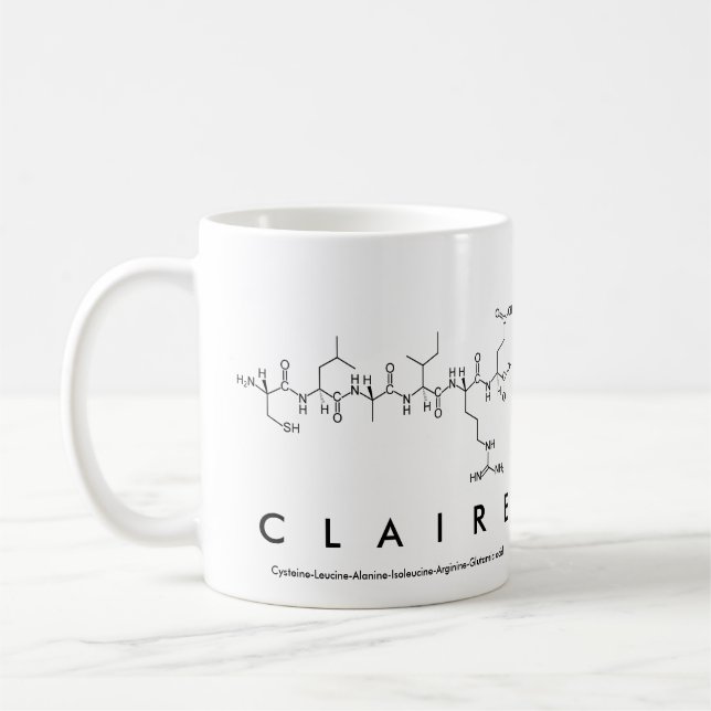 Claire peptide name mug (Left)