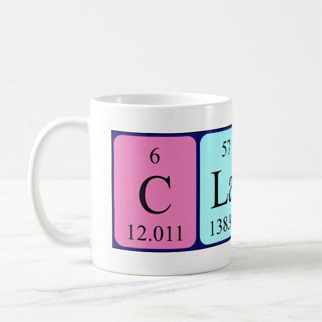 Claire periodic table name mug (Left)