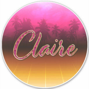 Claire Vorname Name golden pink Aufkleber Sticker