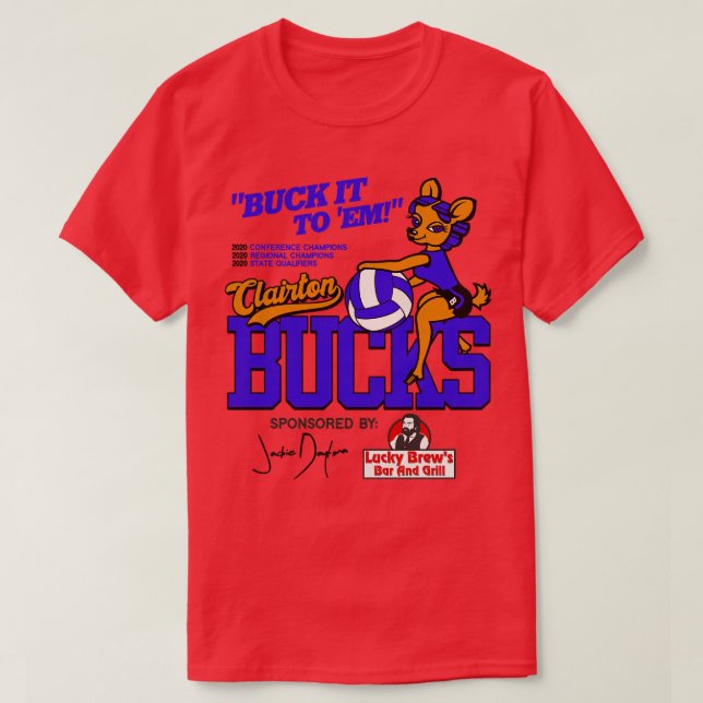 Clairton Bucks Volleyball Jackie Daytona WWDITS T-Shirt (Design Front)