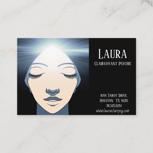 Clairvoyant Psychic Tarot Energy Business Card (Front)