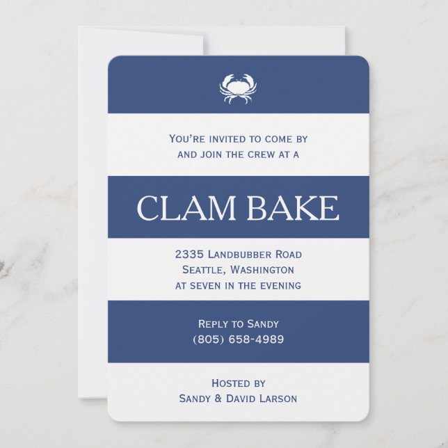Clam Bake Invitation (Front)