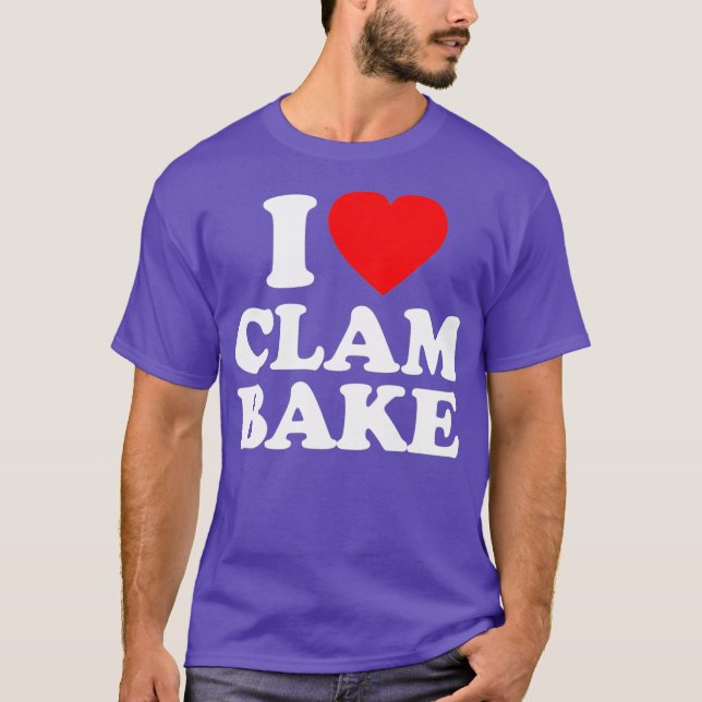 Clam Bake Love Heart Funny T-Shirt (Front)