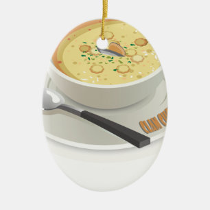 Clam Chowder Day - Appreciation Day Ceramic Tree Decoration