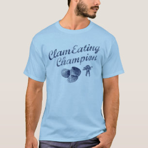 Clam Eating Champion Funny Retro T-shirt 2