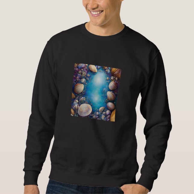 Clam Seashell Shell Collector Beach Ocean Coastal  Sweatshirt (Front)