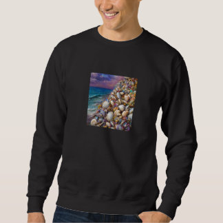 Clam Seashell Shell Collector Beach Ocean Coastal  Sweatshirt