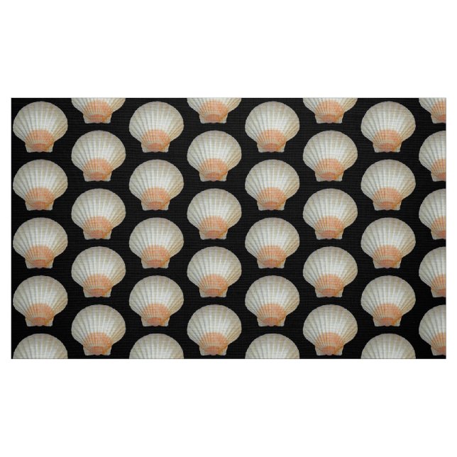 Clam Shell Pattern - Black Fabric (Fat Quarter)
