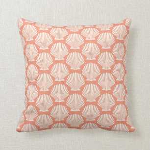 Clam Shell Pattern in Peach and Cream Cushion