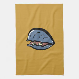 clam tea towel