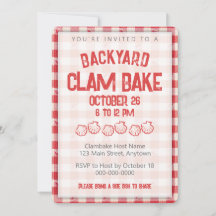 Clambake Casual Seafood Cookout Dinner Gingham