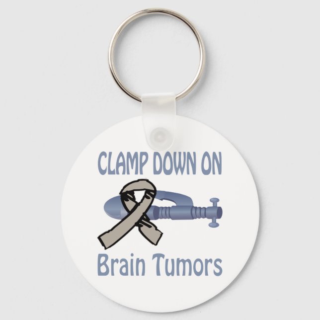 Clamp Down On Brain Tumours Keychain (Front)