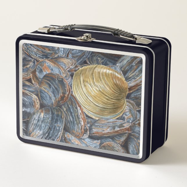 Clams and Quahog Shell Metal Lunch Box (Front)