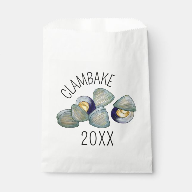 Clams Clambake Rhode Island New England Seafood Favour Bags (Front)