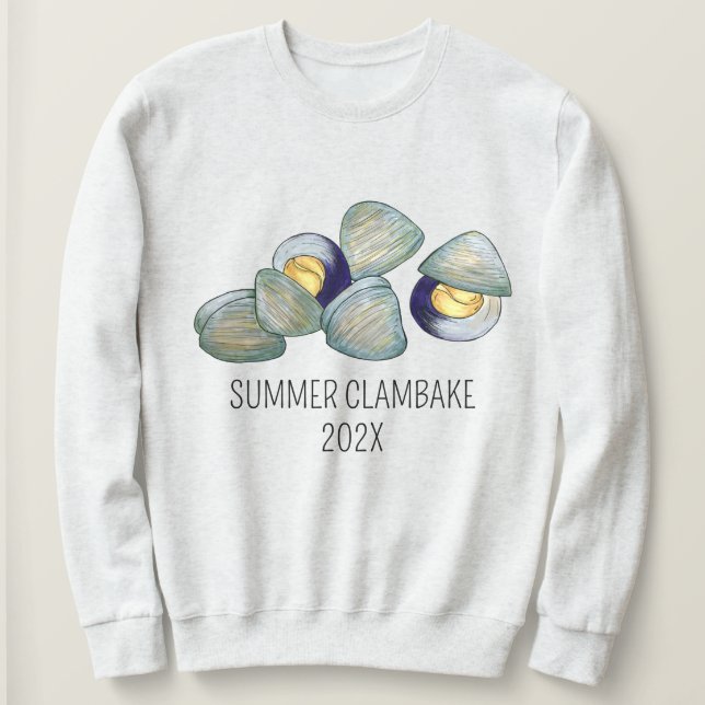 Clams Clambake Rhode Island New England Seafood Sweatshirt (Design Front)