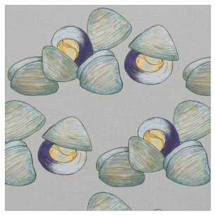 Clams Seafood Clambake Beach Ocean Clam Digging Fabric
