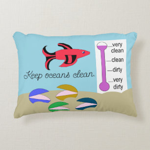 Clams with Swimming Fish:   Decorative Cushion