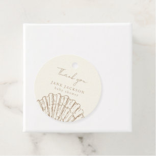 Clamshell Elegant Baby Shower Favour Tags