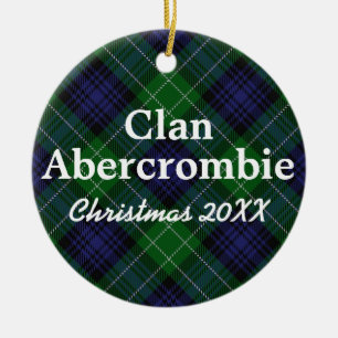 Clan Abercrombie Scottish Tartan Ceramic Tree Decoration